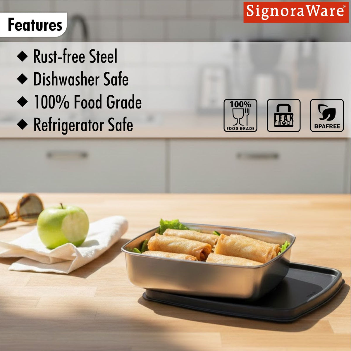 Smart 'N' Slim Steel Container 400 ml.