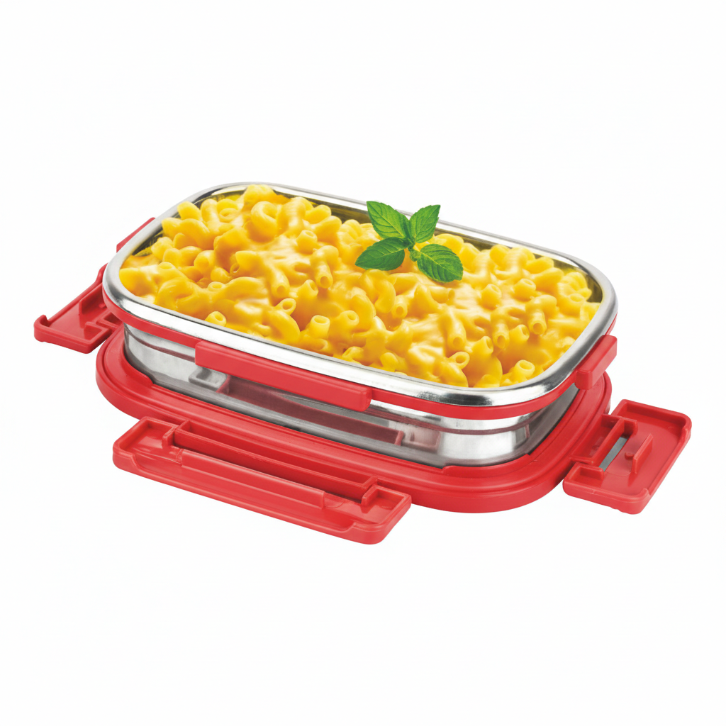 Lock N Store Steel Rectangular 650 ml. with Steel Lid