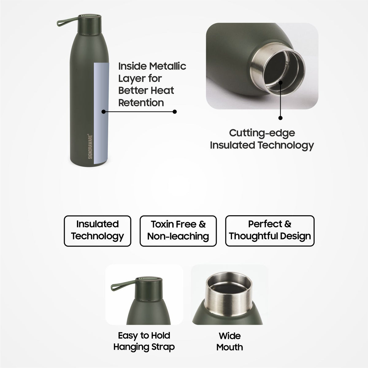 Laguna Coloured Vacuum Insulated Stainless Steel Water Bottle 500 ml