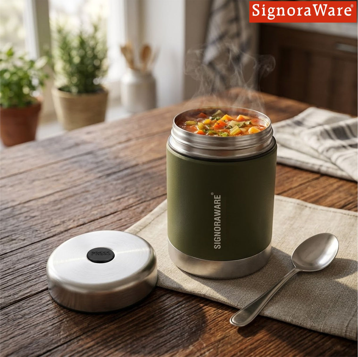 Food Jar Coloured Vacuum Insulated Stainless-Steel Container 450ml