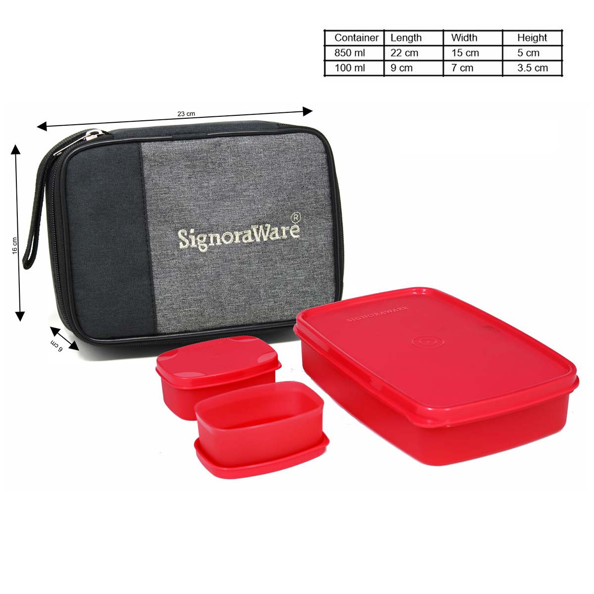 Compact Lunch Box With Bag Signoraware