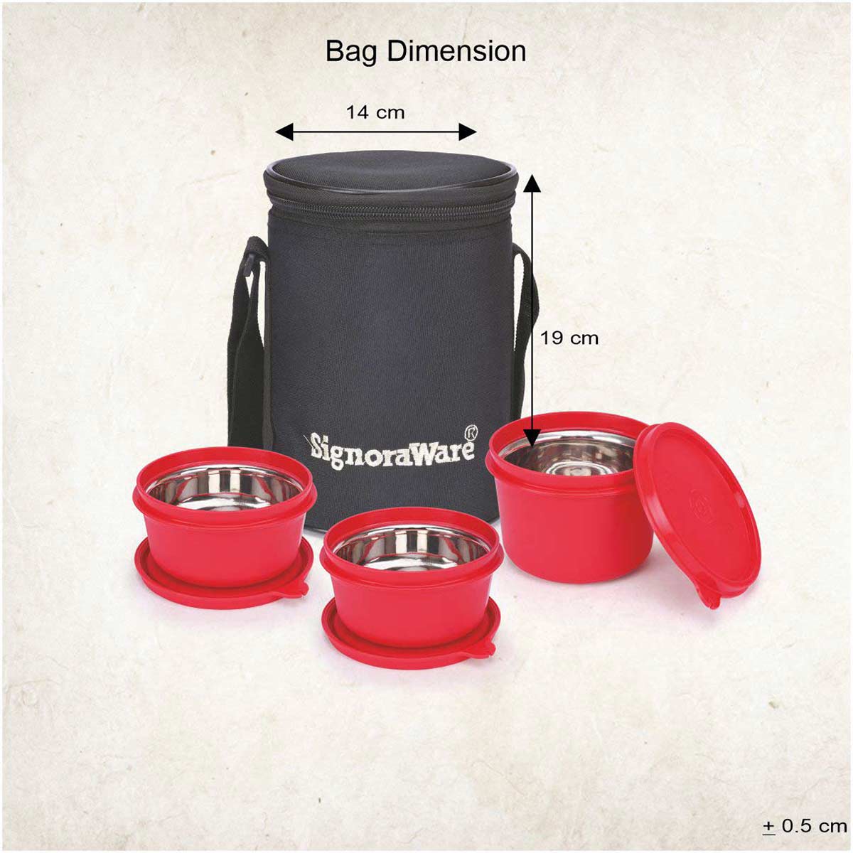 Monarch Executive Medium Microsafe Steel |Microwave Safe Lunch Box (3 Stainless Steel Containers + Insulated Bag) (500ml+350ml+350ml) , Set of 3 | Office Series