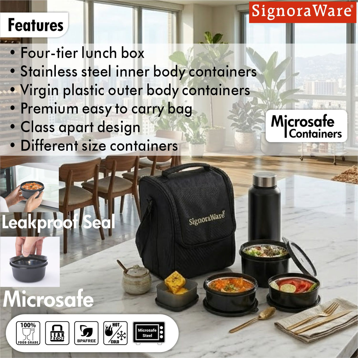 Signoraware Monarch Premium Microwave Safe Lunch Box