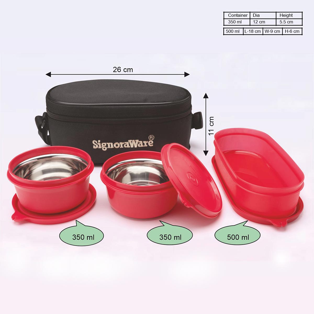 Signoraware double shop decker lunch box