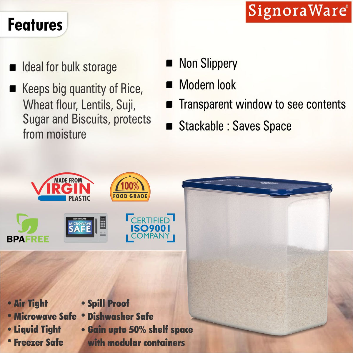 Modular Container Rectangular 9Ltr.