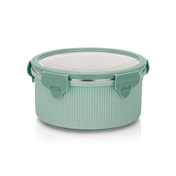 Lock N Store Microsafe Steel Round Container with Steel Lid 500 ml