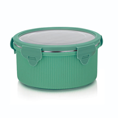 Lock N Store Microsafe Round Steel with Steel Lid 1050 ml