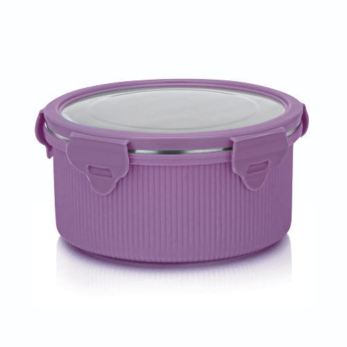 Lock N Store Microsafe Round Steel with Steel Lid 1050 ml