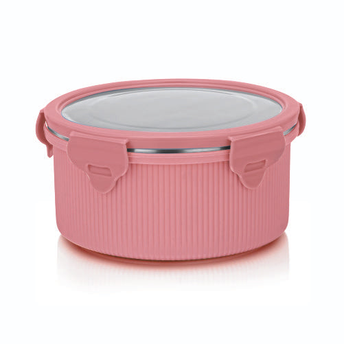 Lock N Store Microsafe Round Steel with Steel Lid 1050 ml