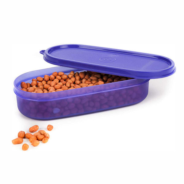Flat Oval Plastic Container, 500ml/80mm