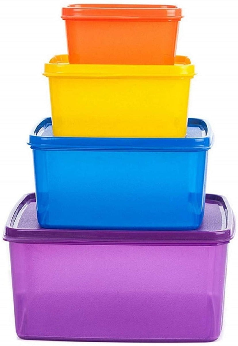 Spring Storage Containers Plastic Family Fresh Plastic Storage container, Set of 4, (2500ML, 1200 ML, 50 ...