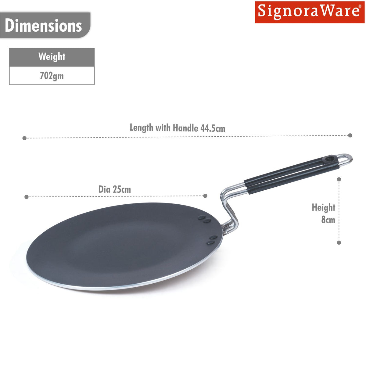 Non-Stick Concave Tawa 3 Coating 4mm (25 cm) | Parantha Tawa | Roti Tawa | Chapati Tawa