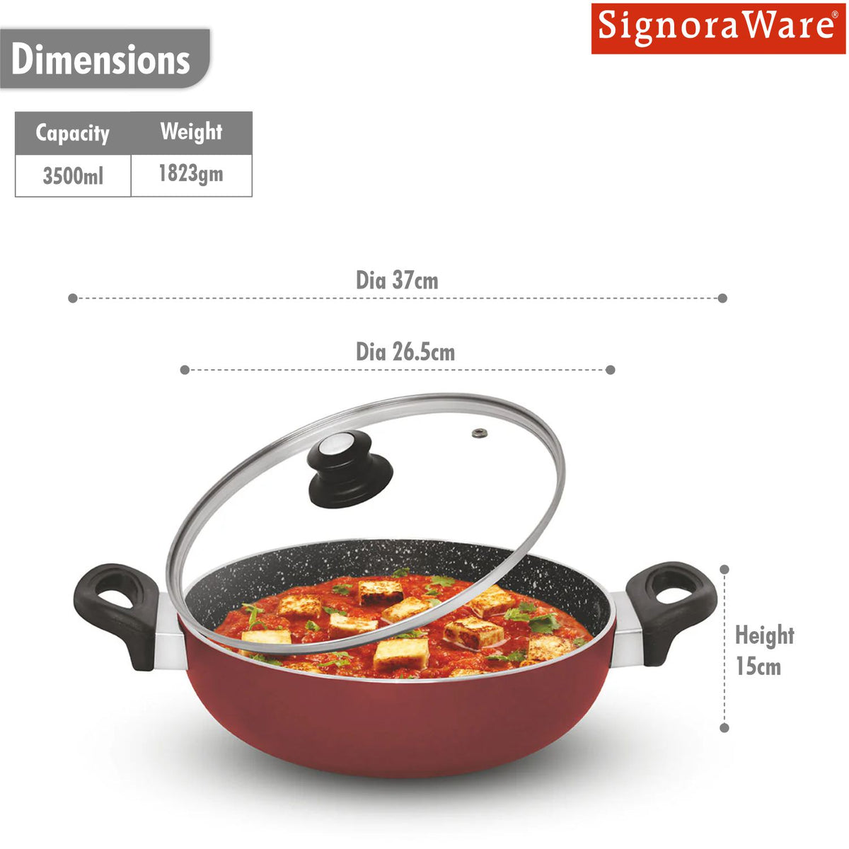 Non-Stick Kadhai 4 Coating 26 Cm