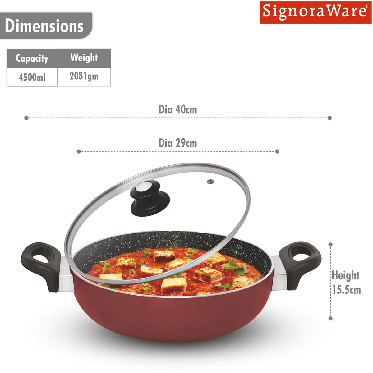Non-Stick Kadhai 4 Coating 28 Cm