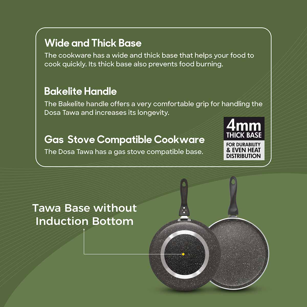 Perfecto Non Stick Dosa Tawa 6 Coating 28cm (Without Induction Bottom)