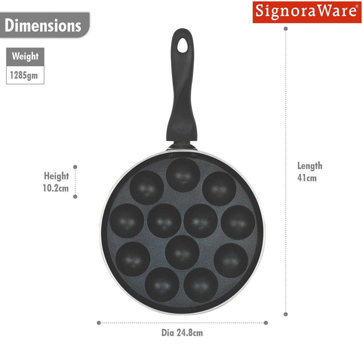 Non-Stick Appapatram 12 Craters, 3.25mm