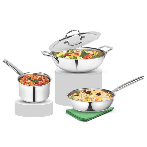 ArtistaTriPly (Kadhai 24cm, Frypan 22cm, Span 14cm, Lid 24cm )