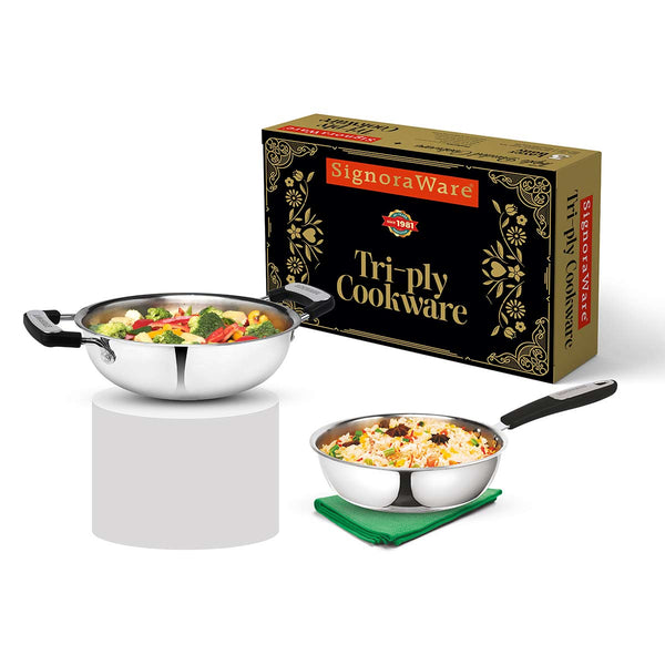 Artista Triply Prime (Kadhai 22cm, Fry Pan 22cm) -- WITHOUT LID --