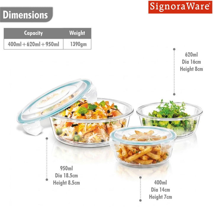 Safe Store Tempered Glass Round (Set/3) – Signoraware