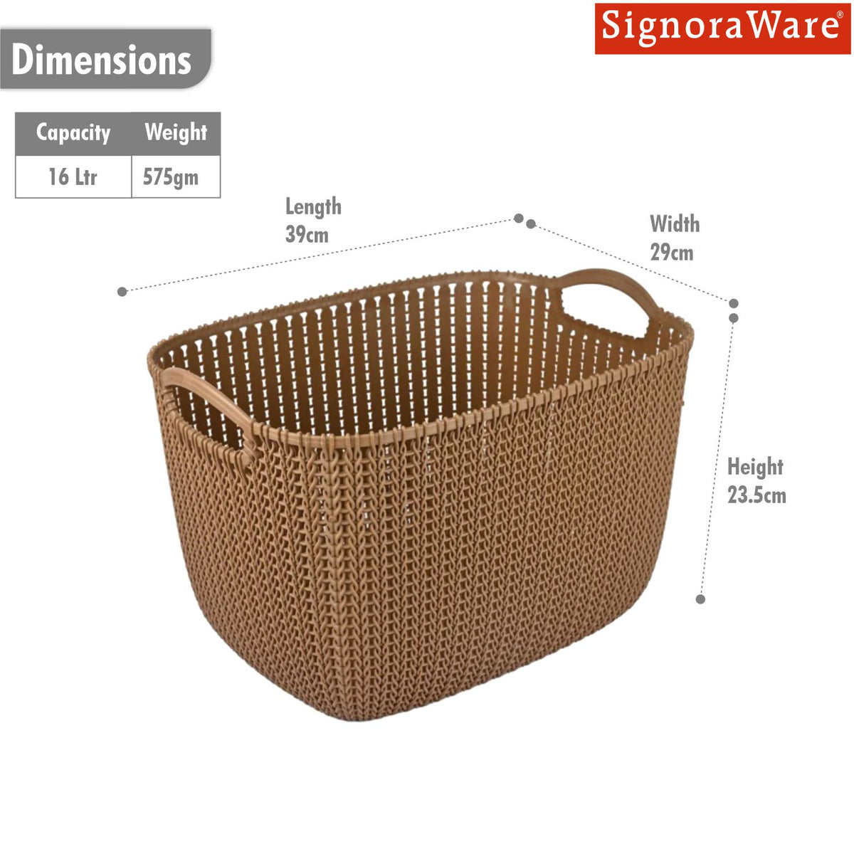 Rattan Storage Basket 16ltr