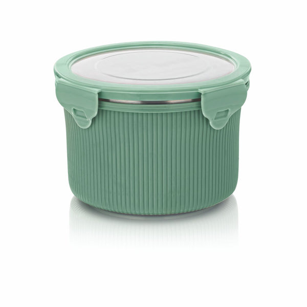 Lock N Store Microsafe Steel Round Container with Steel Lid 750 ml