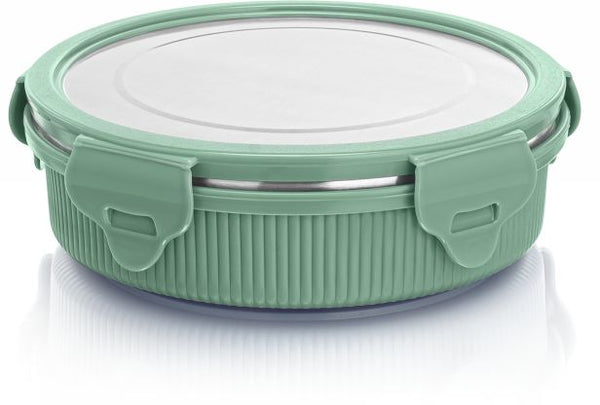 Lock N Store Microsafe Steel Round with Steel Lid 600 ml