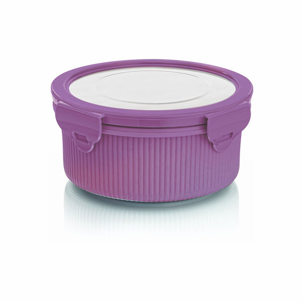 Lock N Store Microsafe Steel Round Container with Steel Lid 400 ml