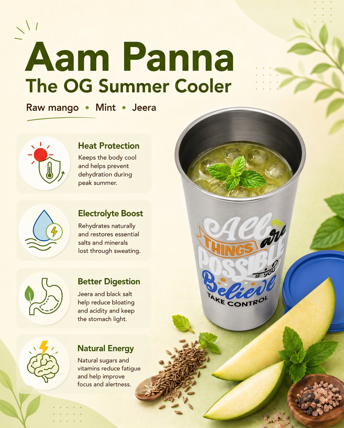 Tumbler (Steel) 420 ml. |Drinking Cup | Reusable Travel Tumbler With Leakproof Lid | To-Go Drink Cups for Juice, Smoothie, Iced Coffee, Milkshake, Cold Drinks & Snacks