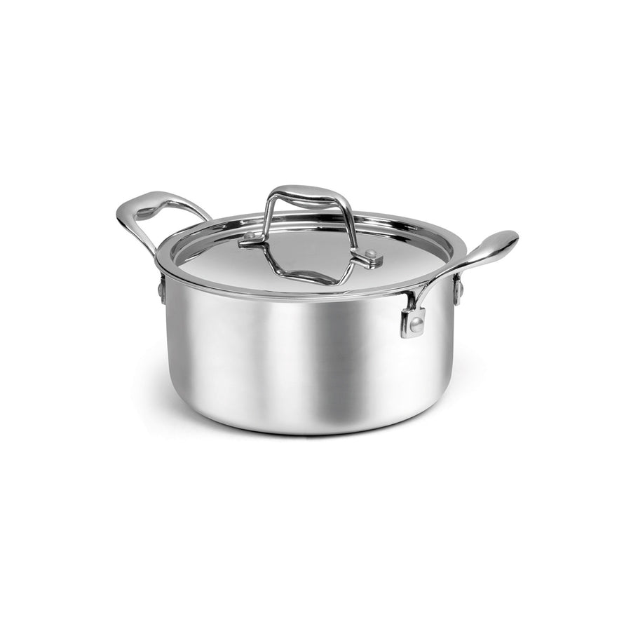 Artista Tri Ply Stewpot 20 cm, 3300ml with Lid | Cooking Pot 18/8 Food Grade Tri Ply Stainless Steel | Durable Soup Pot Stew Simmering Pot