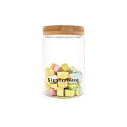Glaze Jar with Bamboo Lid 900 ml | Air-Tight Storage Container For Kitchen | Glass Jar For Storing Spices, Grains, Dals