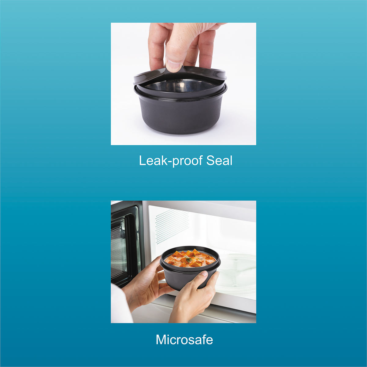 Monarch Executive Medium Microsafe Steel |Microwave Safe Lunch Box (3 Stainless Steel Containers + Insulated Bag) (500ml+350ml+350ml) , Set of 3 | Office Series