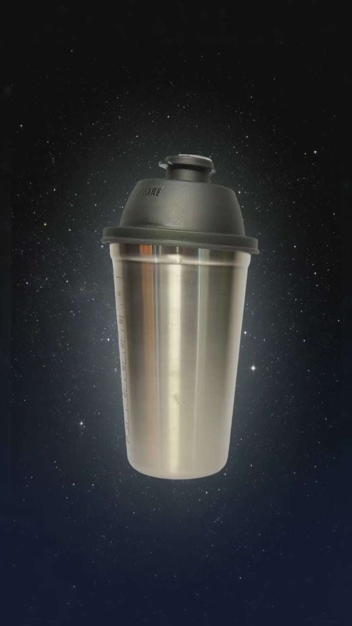 Load video: Shake 'N' Shake Steel, 650ml.| Steel Protein Shake Bottle for Meal Replacement Shakes &amp; Smoothies, Beverages, Mixing Salad Dressing &amp; Sauces, Margarita, More